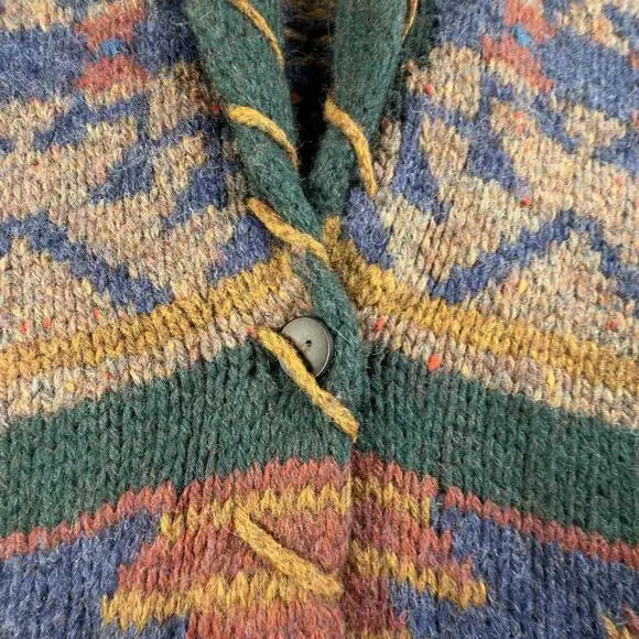 Woolrich Mallard Wool Southwestern Blanket Cardigan Sweater Mens L #H - Picture 7 of 8